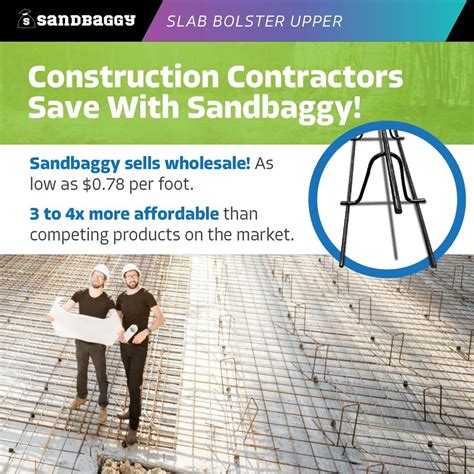 Sandbaggy Concrete Slab Bolster Upper Continuous Rebar Chairs 5 X 5