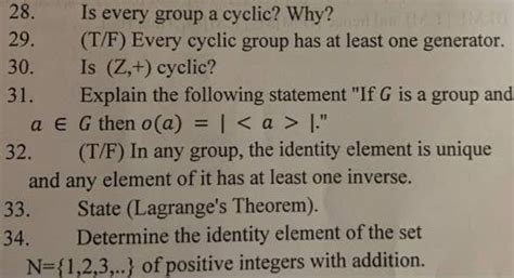 Answered 28 Is Every Group A Cyclic Why Bartleby