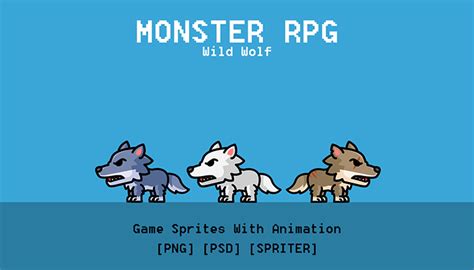 Monster Wild Wolf Game Sprites Gamedev Market