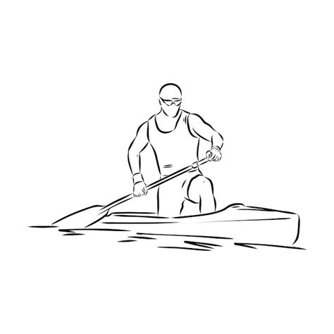 Premium Vector Doodle Style Canoe And Paddles Sketch In Vector Format