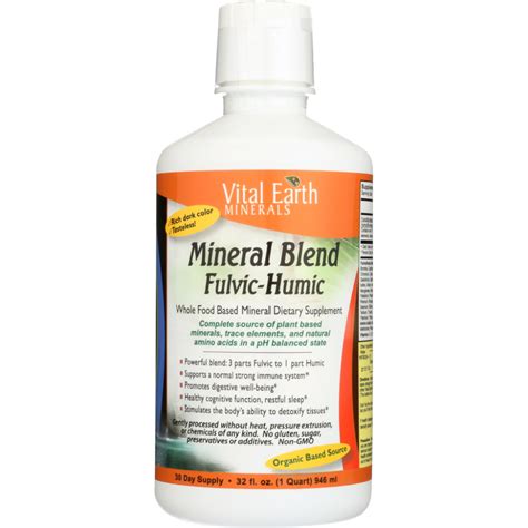 Vital Earth Minerals Fulvic Humic Mineral Blend 32 Oz Elements Of Nutrition