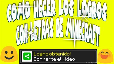 Como Hacer Logros Con Las Letras De Minecraft Youtube