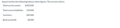 [solved] Aspect Ltd Has The Following Balance Sheet Figures The