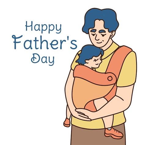 Premium Vector Happy Father S Day Greeting Card Dad Carries His