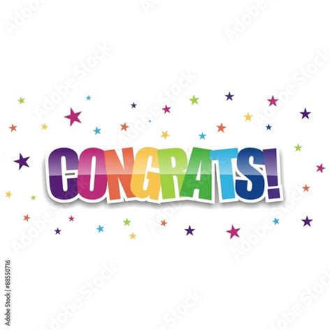 Congratulations Icon Vector Illustration Congratulations Colorful