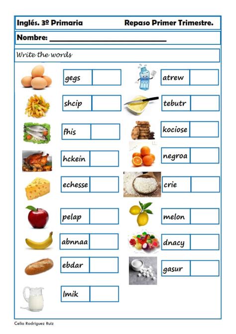 Ejercicios De Inglés Para Tercero De Primaria