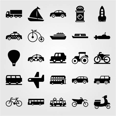 Transportation Icons Design Elements Stock Vector Iconspro