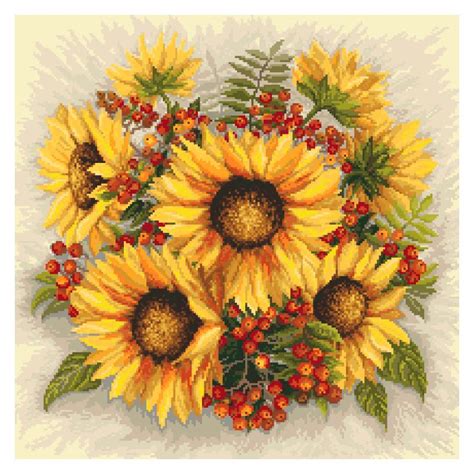 Cross Stitch Kit Sunflowers