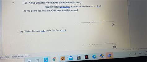 Solved 7 A A Bag Contains Red Counters And Blue Counters Only