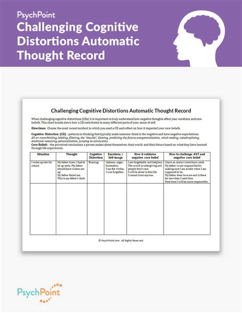 10 Automatic Thoughts Worksheet Worksheets Decoomo