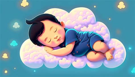 Premium Ai Image Sweet Dreams Free Vector Cute Baby Sleeping On Cloud