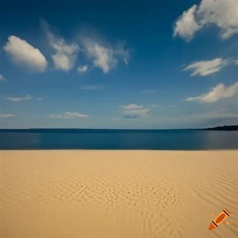 Eine Seenlandschaft Mit Bergen Im Hintergrund Und Palmen Und Sand Im