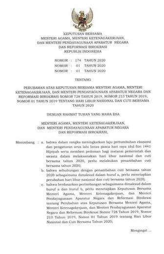 Surat Edaran Menpan Rb Nomor 54 Tahun 2020 Pdf