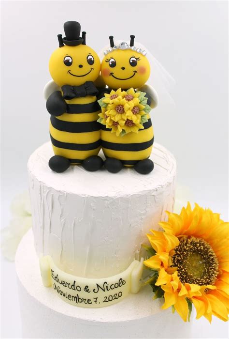 Wedding Bee Cake Topper Bumble Bee Cake Topper Hugging Bride And