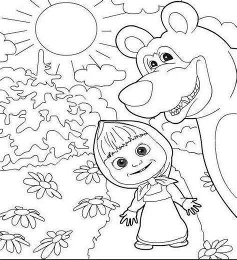 Рисунки Маша и Медведь: контурные рисунки (ФОТО) - detskieru.ru