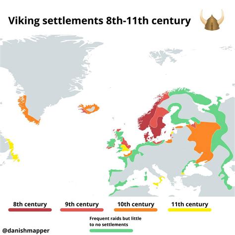 Viking settlements 8th-11th century AD : r/MapPorn