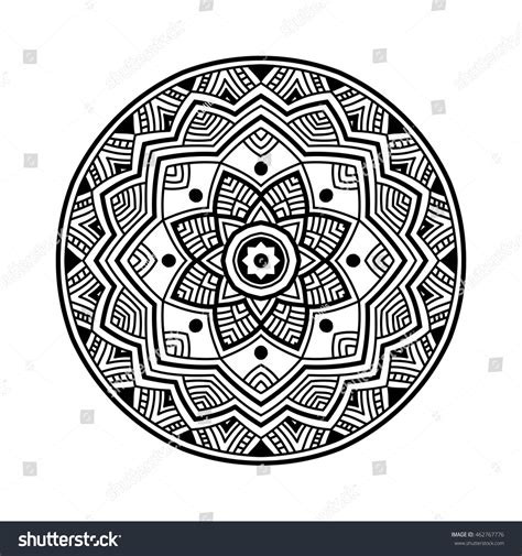 Beautifull Black Simple Floral Orient Mandala Stock Vector Royalty