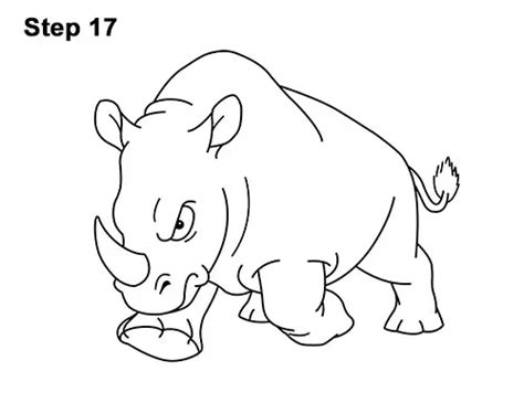 How To Draw A Rhinoceros Cartoon