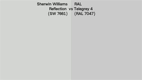 Sherwin Williams Reflection SW 7661 Vs RAL Telegrey 4 RAL 7047 Side