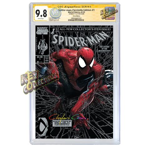 SPIDER MAN 1 CLAYTON CRAIN SILVER FACSIMILE VARIANT SET CGC SIGNATURE