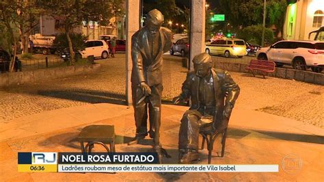 Ladrões roubam mesa da estátua de Noel Rosa em Vila Isabel Bom Dia