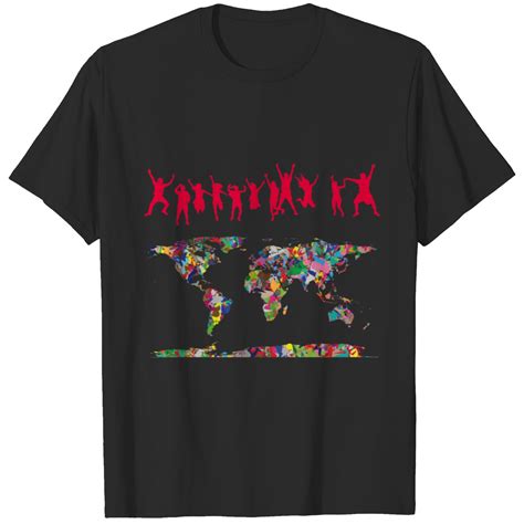 Mapa Del Mundo Con Gente Saltando Polo T Shirt Sold By Emma Graham