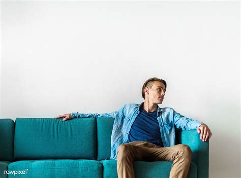 Man Sitting On A Couch Free Image By Rawpixel Roungroat Man