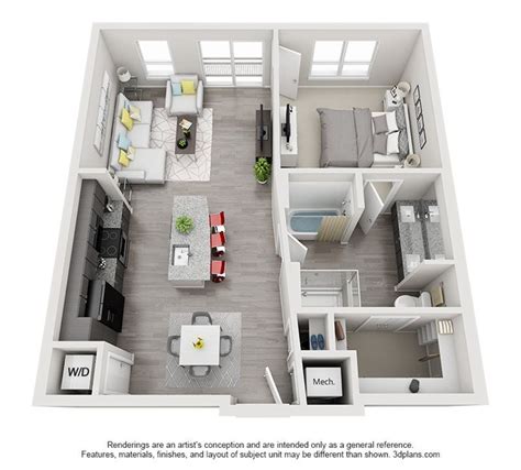 One Bedroom Floor Plan - A6 | Condo floor plans, Apartment layout, Apartment floor plans