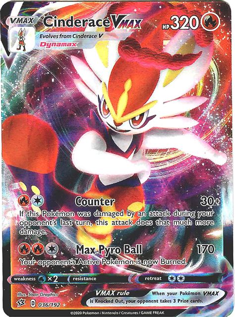 Cinderace Vmax 036 192 Ultra Rare Pokemon Sword And