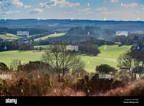 Views Of The Surrey Hills From Newlands Corner On A Sunny Wintery