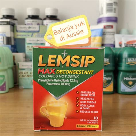 Jual LEMSIP MAX DECONGESTANT COLD FLU HOT DRINK LEMON FLAVOUR 10 Sachet BLACKCURRANT