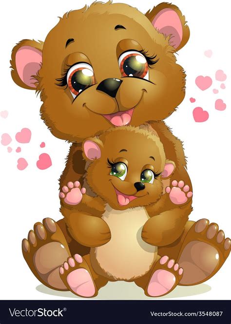 Two Bears Vector Image On Vectorstock Hugging Drawing Bear Vector