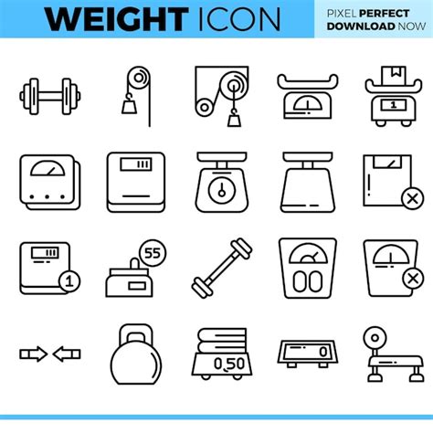 Premium Vector Vector Weight Icon Set