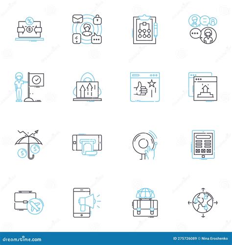 Customer Acquisition Linear Icons Set Prospects Conversion