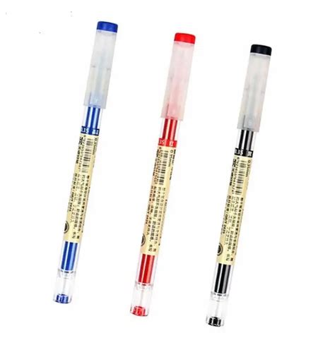 Stylo Gel Japonais 0 35mm Stylo Encre Noire Bleue Et Rouge 3 Pi Ces Lot