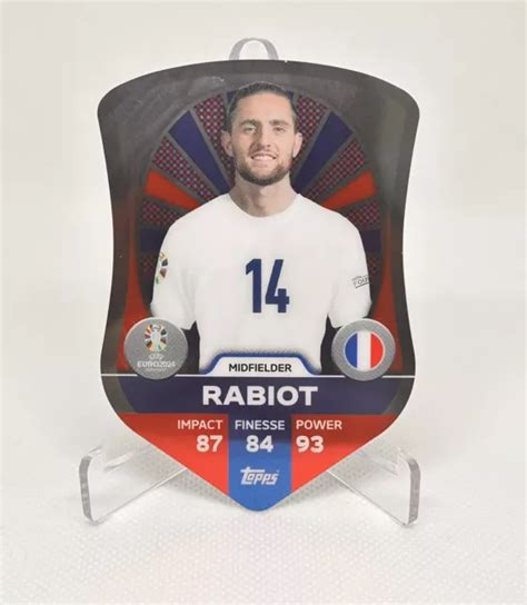 ADRIEN RABIOT TOPPS Euro 2024 Match Attax Chrome Sheild SC3 France 15