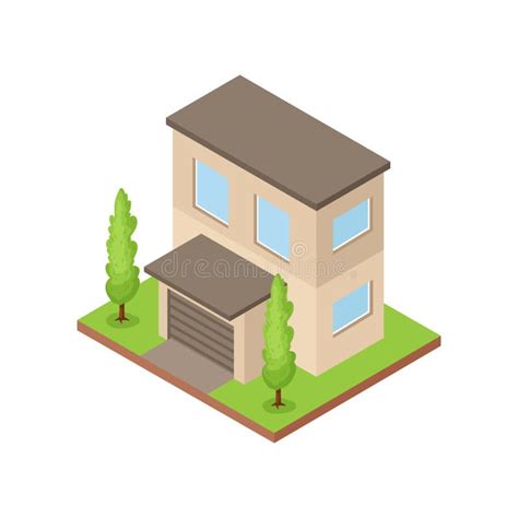 Isometric House Icon Stock Vector Illustration Of Dwelling