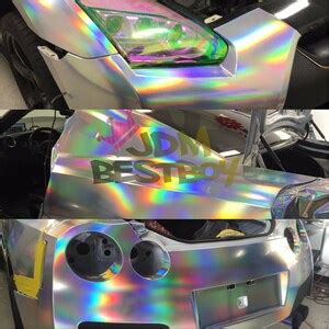 Holographic Blue Rainbow Neo Chrome Car Vinyl Wrap Sticker Etsy