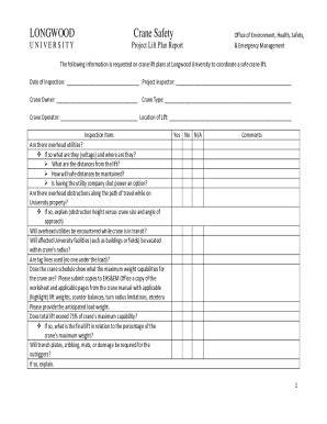 Fillable Online Crane Lift Plan Template Fill Online Printable