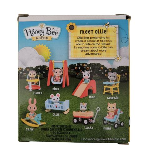 Honey Bee Acres BABY OLLIE Flocked Mouse Wwith Cradle NIB Honeybee - Other