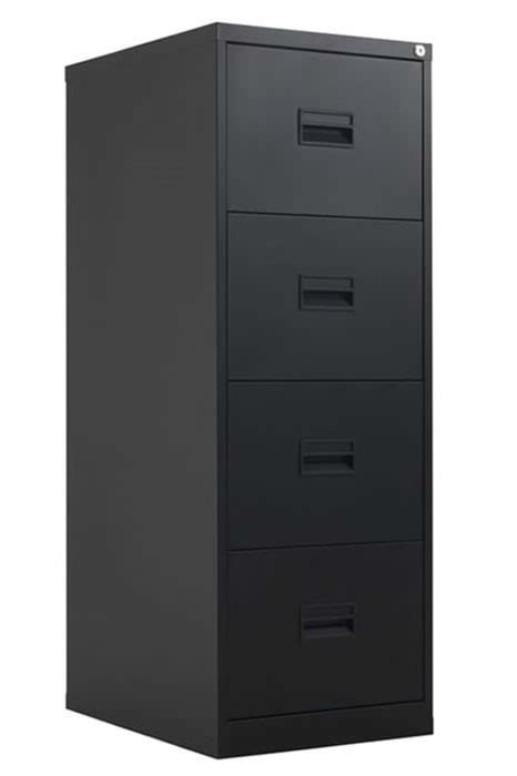 Four Drawer Metal Black Office Filing Cabinet Locking Anti Tilt