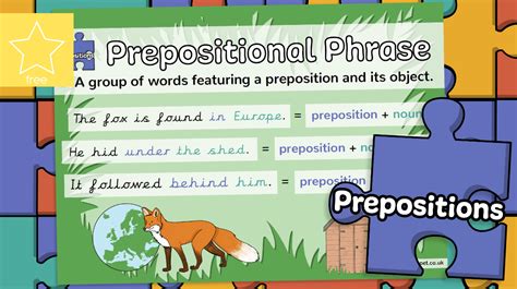 Teachers Pet Prepositional Phrase Explainer Poster