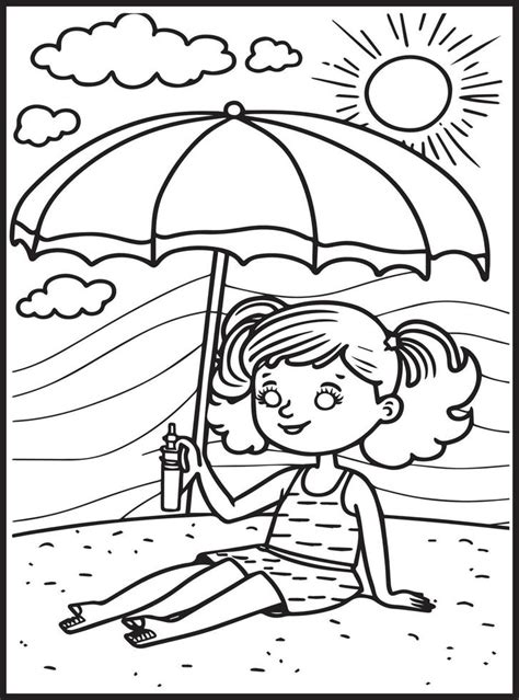 Dibujos De Verano Para Colorear Para Niños 23156417 Vector En Vecteezy