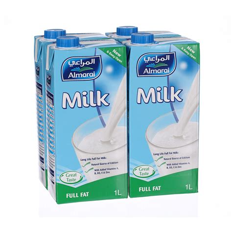 Almarai Long Life Milk Full Fat With Vitamin 1ltr × 4s Sharjah Co