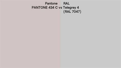 Pantone 434 C Vs RAL Telegrey 4 RAL 7047 Side By Side Comparison