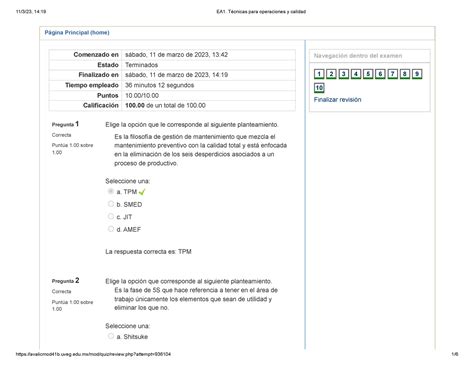 EA1 Técnicas para operaciones y calidad Página Principal home