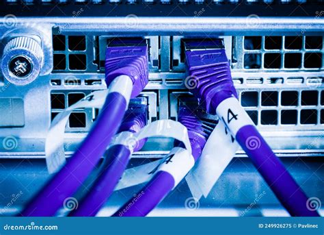 Ethernet Cables Connected To Server Switch Stock Image Image Of Cable