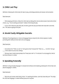 Gestalt Language Processing Speech Therapy Parent Strategies Handout