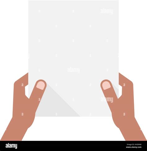 Dark Skinned Hands Holding Sheet Of Paper Stock Vector Image And Art Alamy