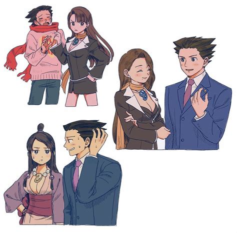 Phoenix Wright Maya Fey Mia Fey And Phoenix Wright Ace Attorney Drawn By Renshu Usodayo